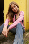 Looxs Revol. Lange broek streep flared Broeken