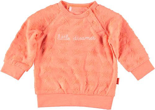 Baby Jongens Sweater Stars Little Dreamer van B.E.S.S. in de kleur Coral in maat 68.
