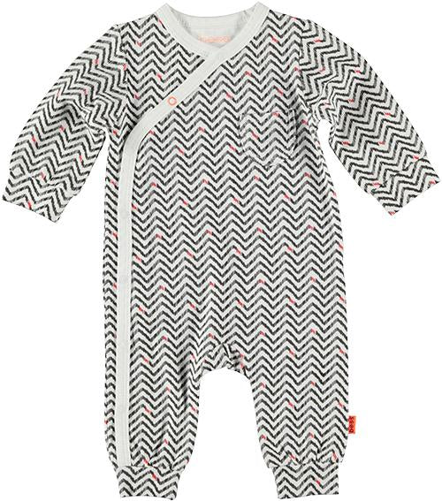 Baby Jongens Suit AOP Zigzag van B.E.S.S. in de kleur White in maat 68.