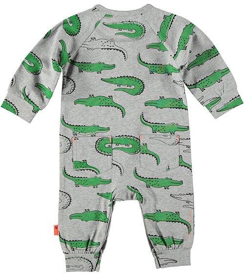 Baby Jongens Suit AOP Crocodile van B.E.S.S. in de kleur Grey in maat 68.