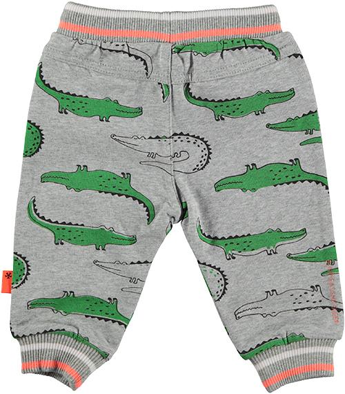 Baby Jongens Pants AOP Crocodile van B.E.S.S. in de kleur Grey in maat 68.