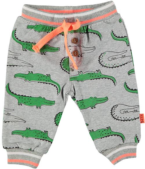 Baby Jongens Pants AOP Crocodile van B.E.S.S. in de kleur Grey in maat 68.