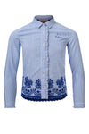 Meisjes Girls Blouse With Broider van Looxs in de kleur Heaven Stripe in maat 164.
