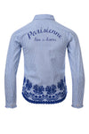 Meisjes Girls Blouse With Broider van Looxs in de kleur Heaven Stripe in maat 164.
