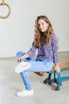 Meisjes Girls Blouse Flare Sleeve van Looxs in de kleur 'Flower Ao in maat 164.