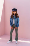 Meisjes Girls Denim Jacket van Looxs in de kleur Denim in maat 164.