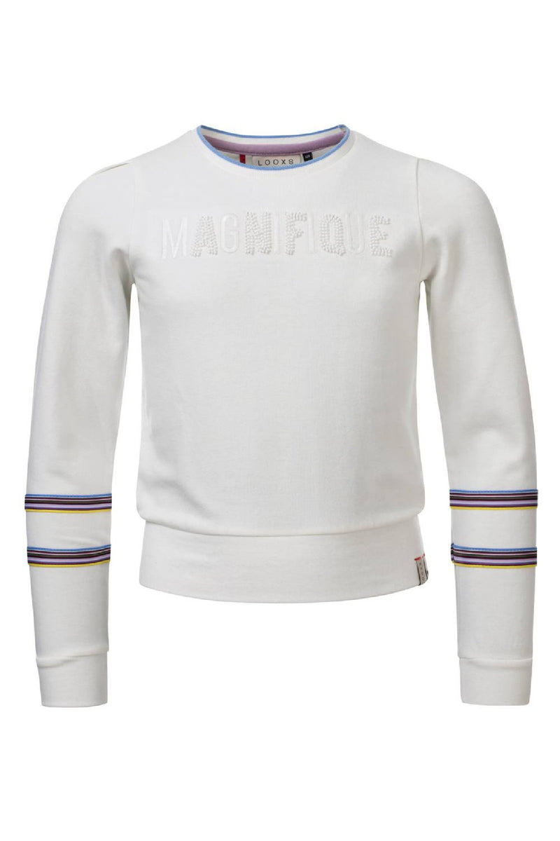 Meisjes Girls Sweater van Looxs in de kleur Off White in maat 164.