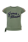 Meisjes Girls T-Shirt With Knot van Looxs in de kleur Laurel in maat 164.