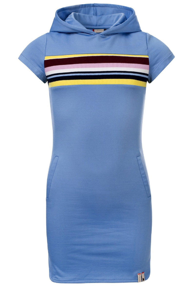 Meisjes Girls Hoody Sweat Dress van Looxs in de kleur Heaven in maat 164.