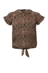 Meisjes Blouse van Little Looxs in de kleur Jaguar in maat 128.