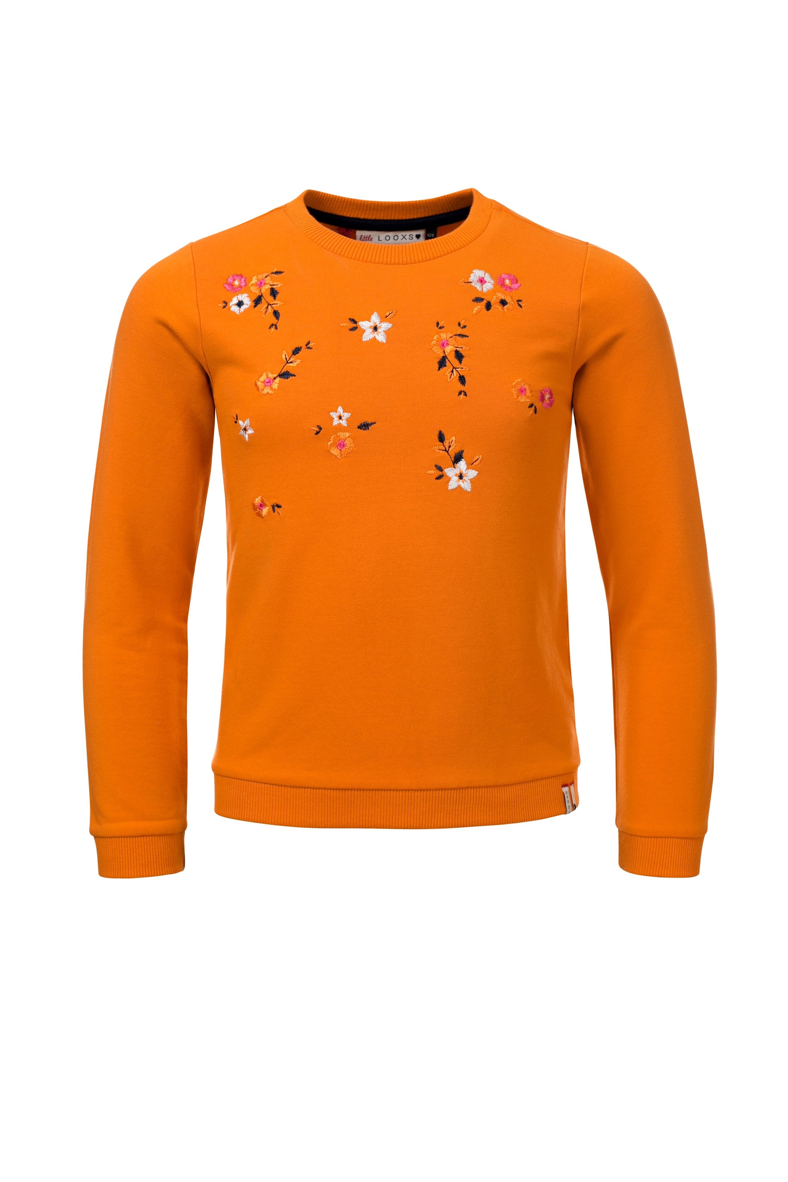 Meisjes Sweater van Little Looxs in de kleur Abricot in maat 128.