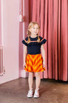 Meisjes T-Shirt Ruffle S. van Little Looxs in de kleur Navy in maat 128.
