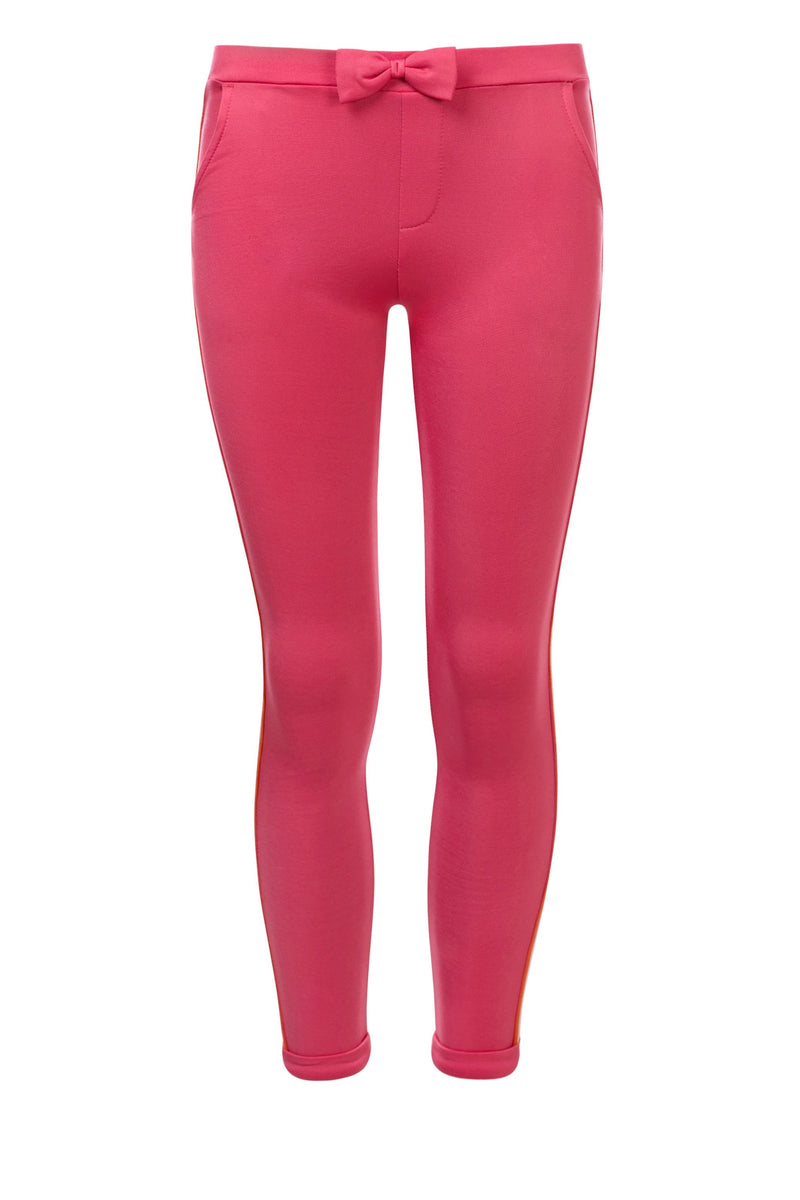 Meisjes Sporty Sweat Pants van Little Looxs in de kleur Raspberry in maat 128.