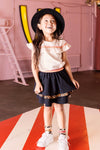 Meisjes 3 Layered Skirt van Little Looxs in de kleur Navy in maat 128.