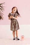 Meisjes Dress S.Sleeve van Little Looxs in de kleur Jaguar in maat 128.