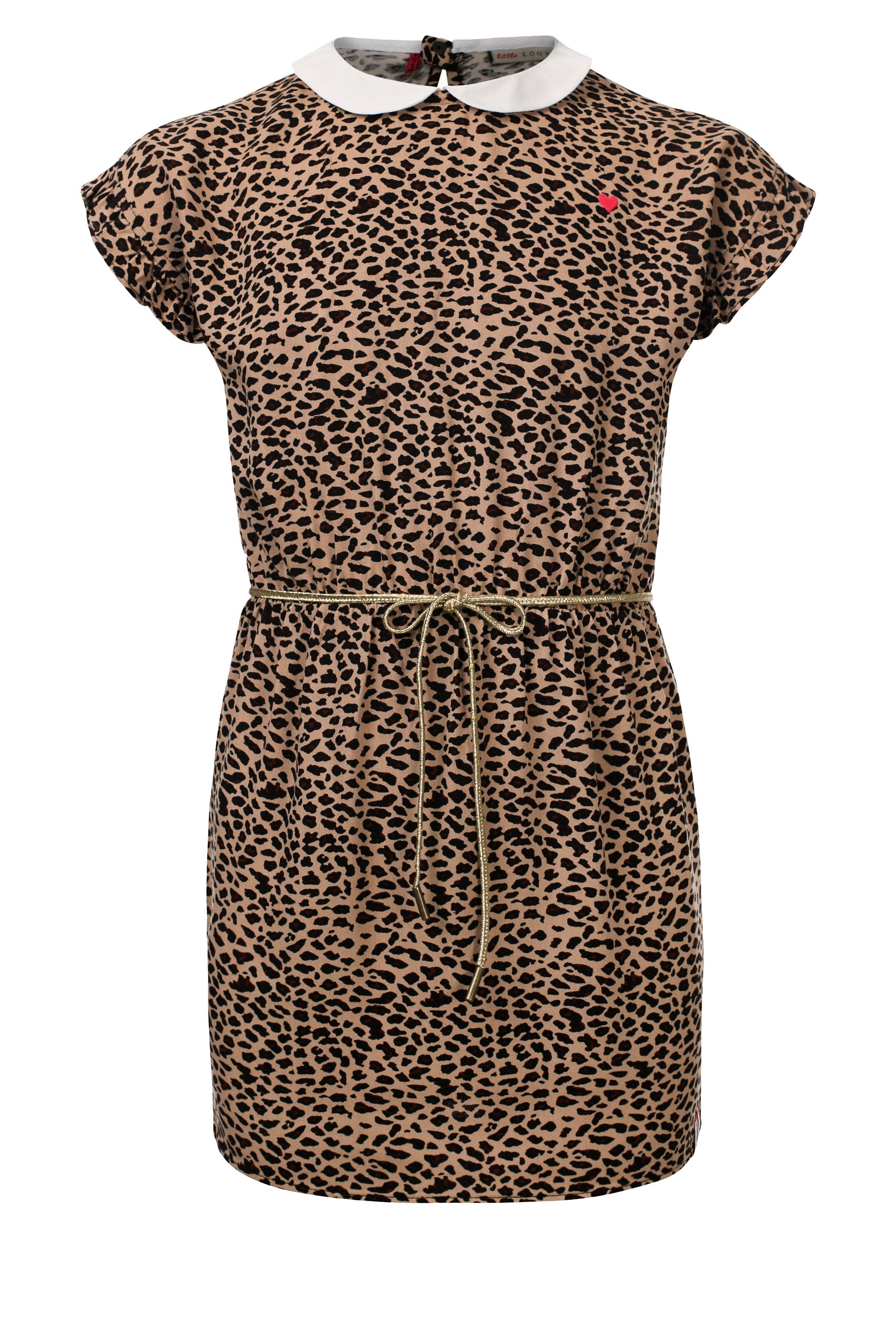 Meisjes Dress S.Sleeve van Little Looxs in de kleur Jaguar in maat 128.