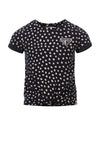 Meisjes Girls T-shirt with knot van Looxs in de kleur Dots Ao in maat 164.