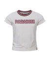 Meisjes Girls T-shirt s/s van Looxs in de kleur Off White in maat 164.
