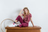 Meisjes Girls woven wrap top van Looxs in de kleur Pink Panther in maat 164.