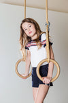 Meisjes Girls shorts van Looxs in de kleur Navy in maat 164.