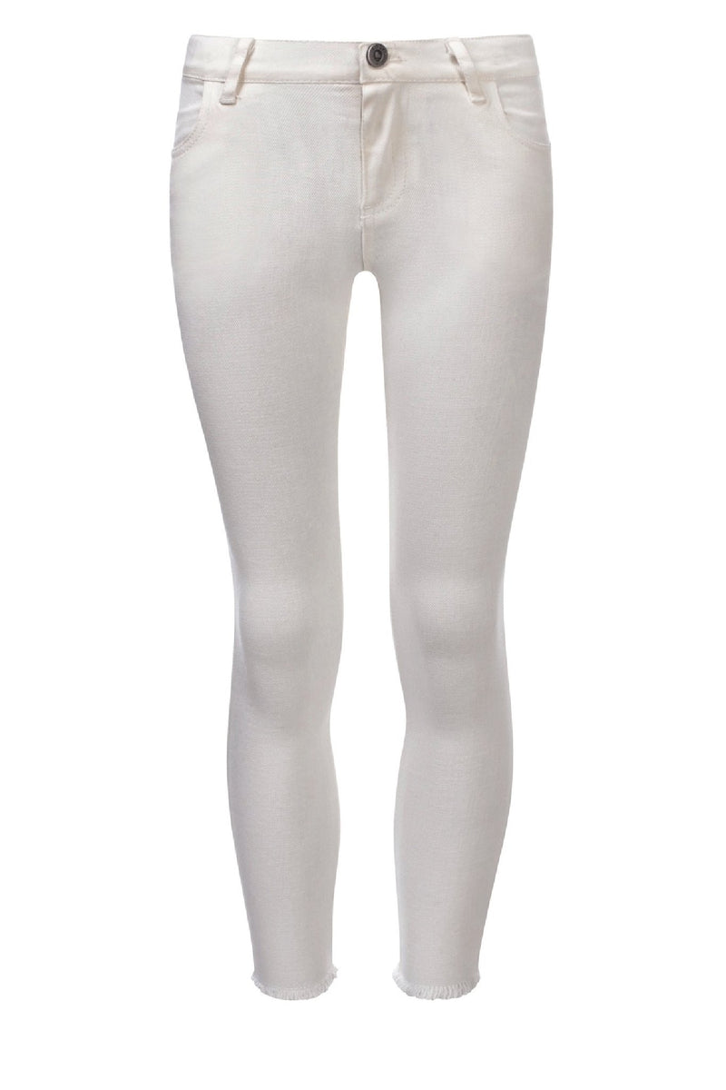 Meisjes Girls white denim skinny van Looxs in de kleur Off White in maat 164.