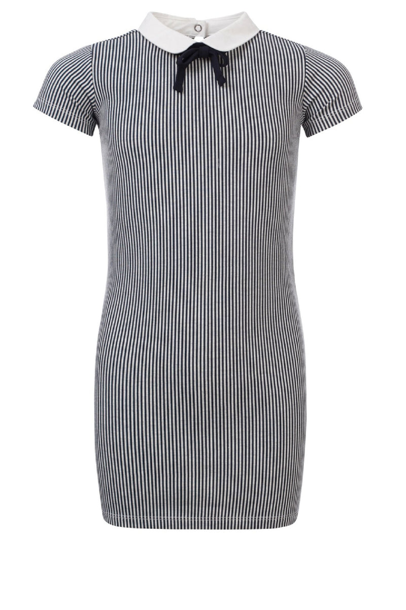 Meisjes Girls dress with woven co van Looxs in de kleur Mini Stripe in maat 164.