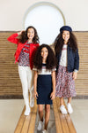 Meisjes Girls rib dress van Looxs in de kleur Navy in maat 164.