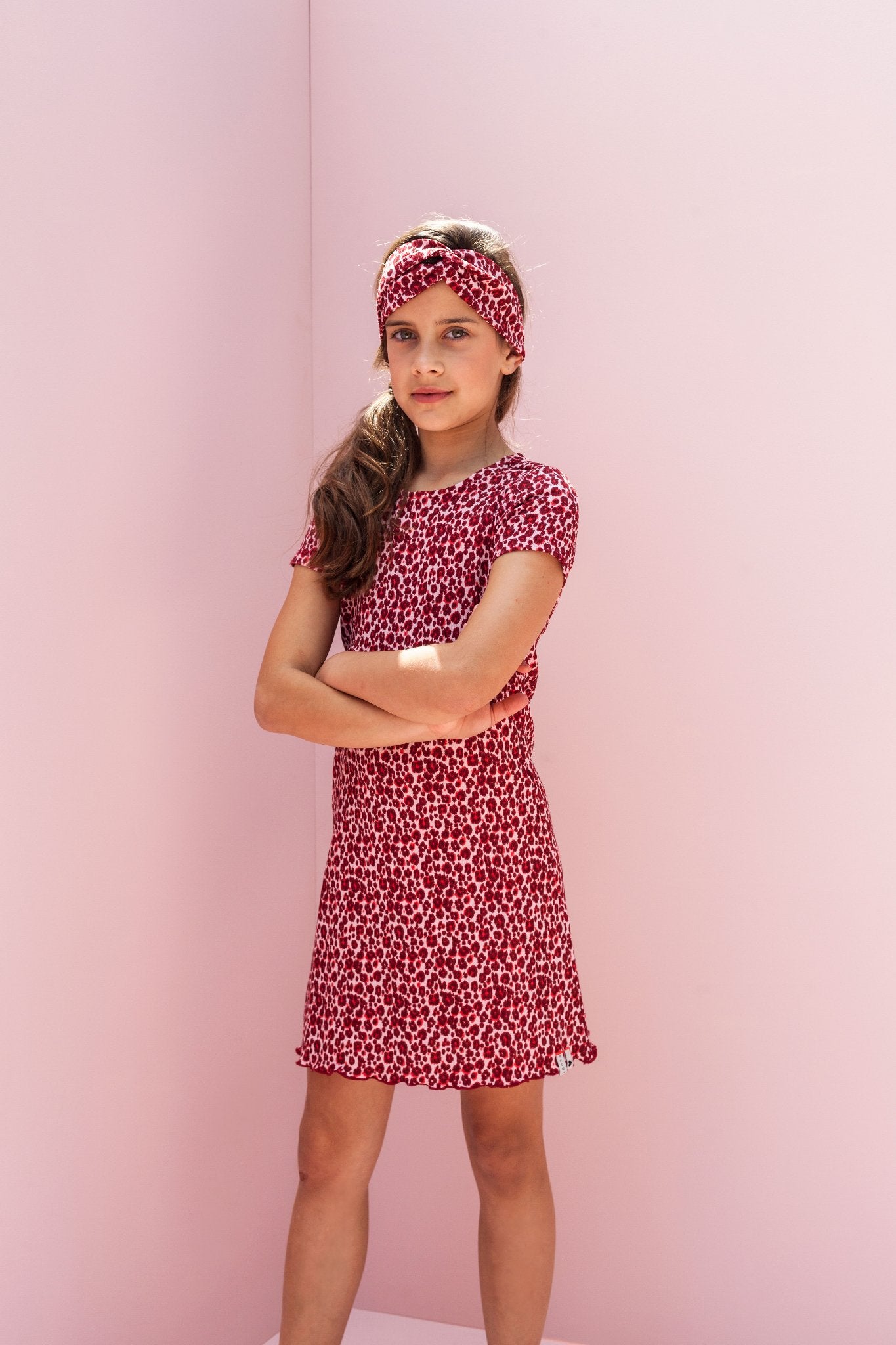 Meisjes Girls maxi dress van Looxs in de kleur Pink Panther in maat 164.