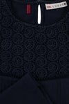 Meisjes Little top with lace van LOOXS Little in de kleur Ink in maat 128.