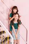 Meisjes Little collar t-shirt s.s van LOOXS Little in de kleur Palm in maat 128.