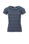 Meisjes Little rib t-shirt s.slee van LOOXS Little in de kleur Funky Ao in maat 128.