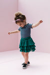 Meisjes Little woven 3 layered skirt van LOOXS Little in de kleur Palm in maat 128.