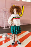 Meisjes Little woven 3 layered skirt van LOOXS Little in de kleur Palm in maat 128.