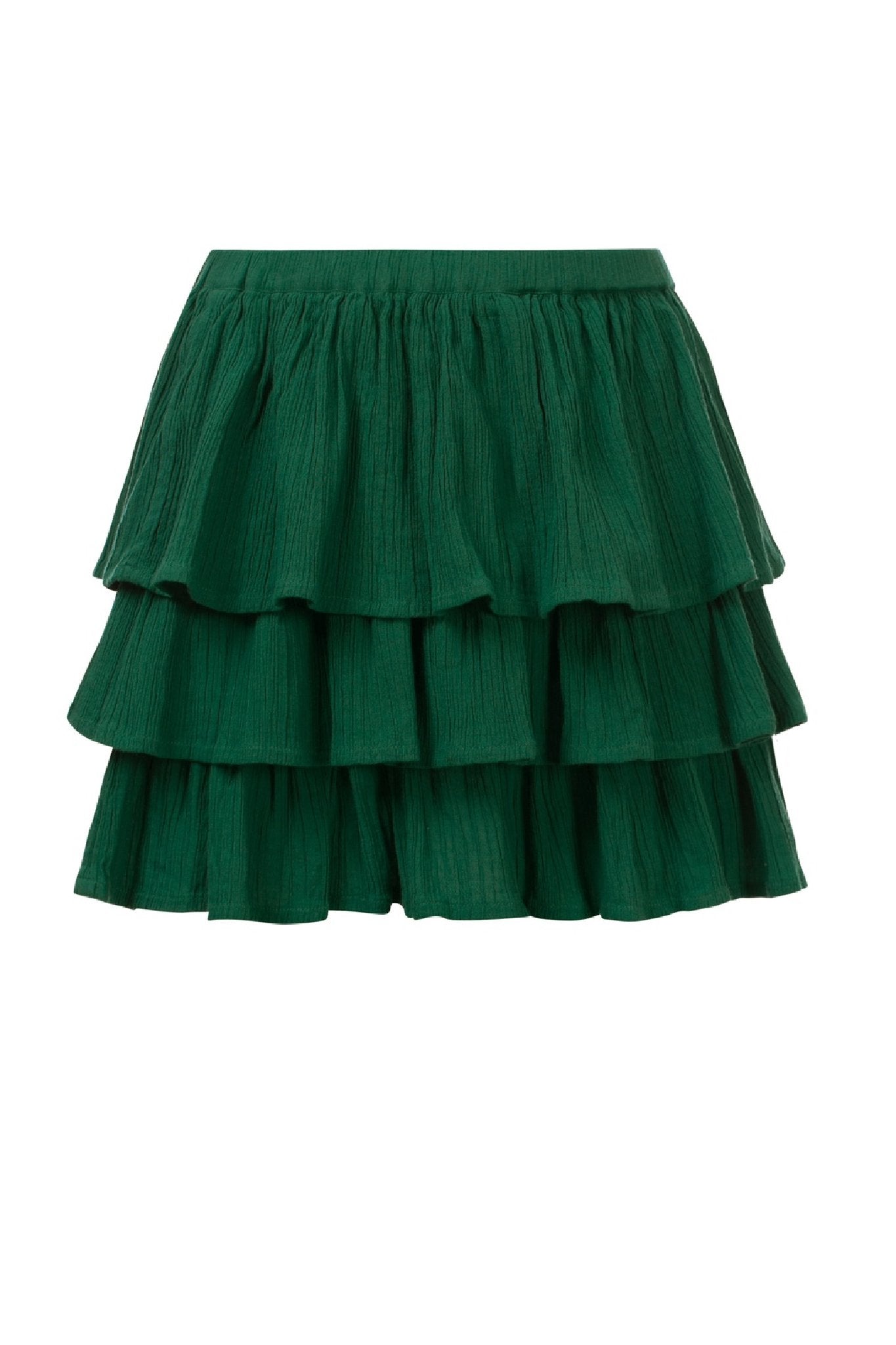 Meisjes Little woven 3 layered skirt van LOOXS Little in de kleur Palm in maat 128.