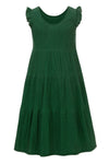Meisjes Little woven long dress van LOOXS Little in de kleur Palm in maat 128.