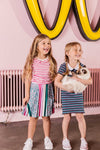 Meisjes Little rib collar dress s van LOOXS Little in de kleur Funky Ao in maat 128.