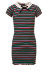 Meisjes Little rib collar dress s van LOOXS Little in de kleur Funky Ao in maat 128.