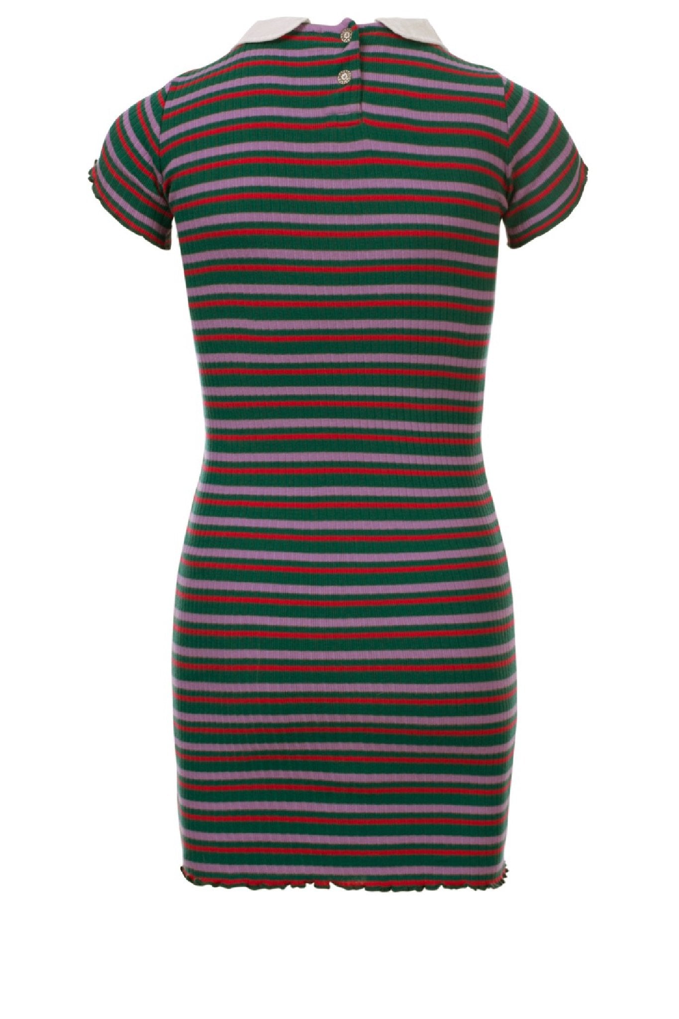 Meisjes Little rib collar dress s van LOOXS Little in de kleur Funky Ao in maat 128.