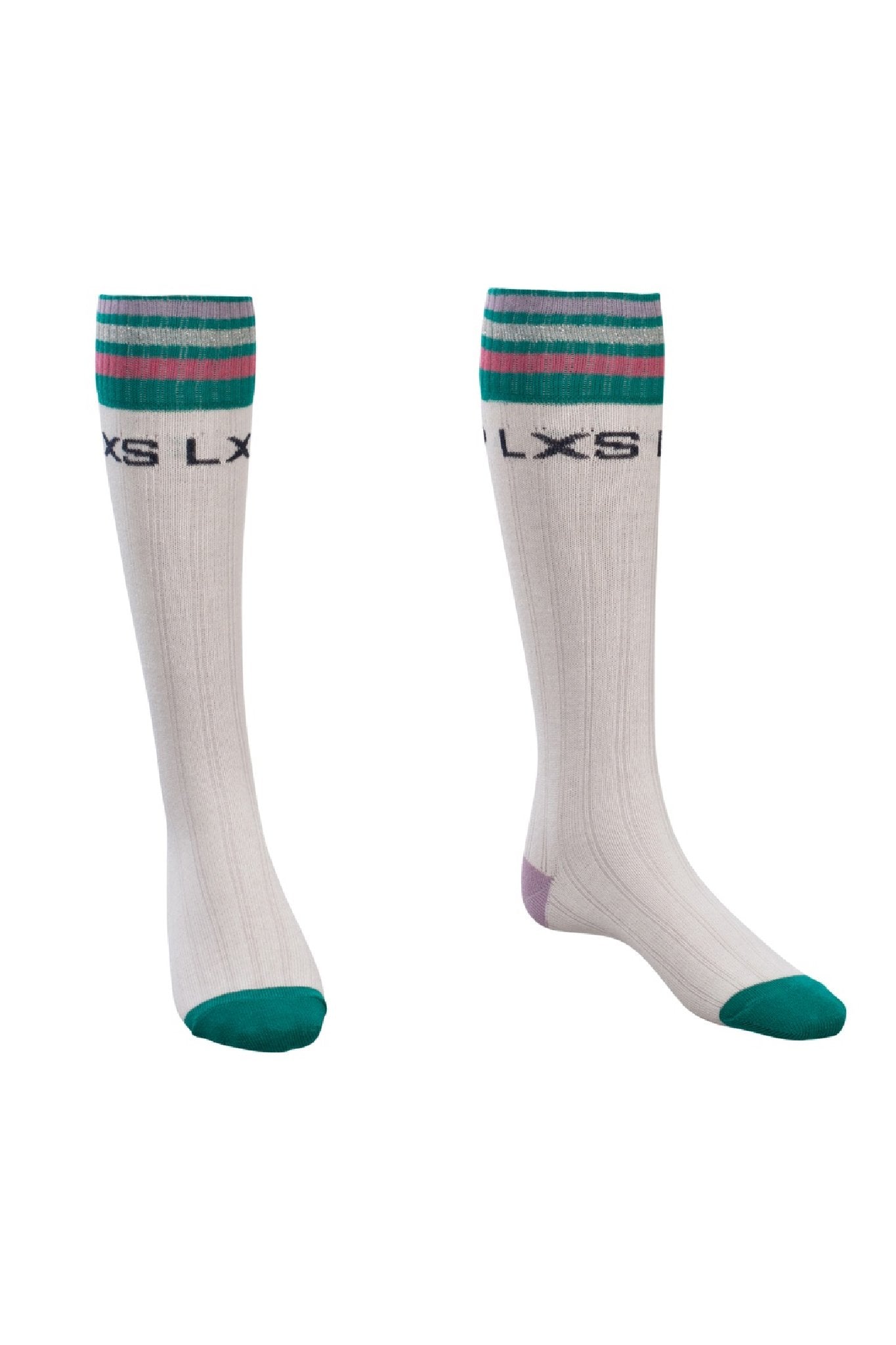 Meisjes Little knee socks van LOOXS Little in de kleur Milkshake in maat 27-30.