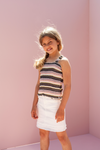 Meisjes Girls white denim skirt van Looxs Revol. in de kleur Off White in maat 164.