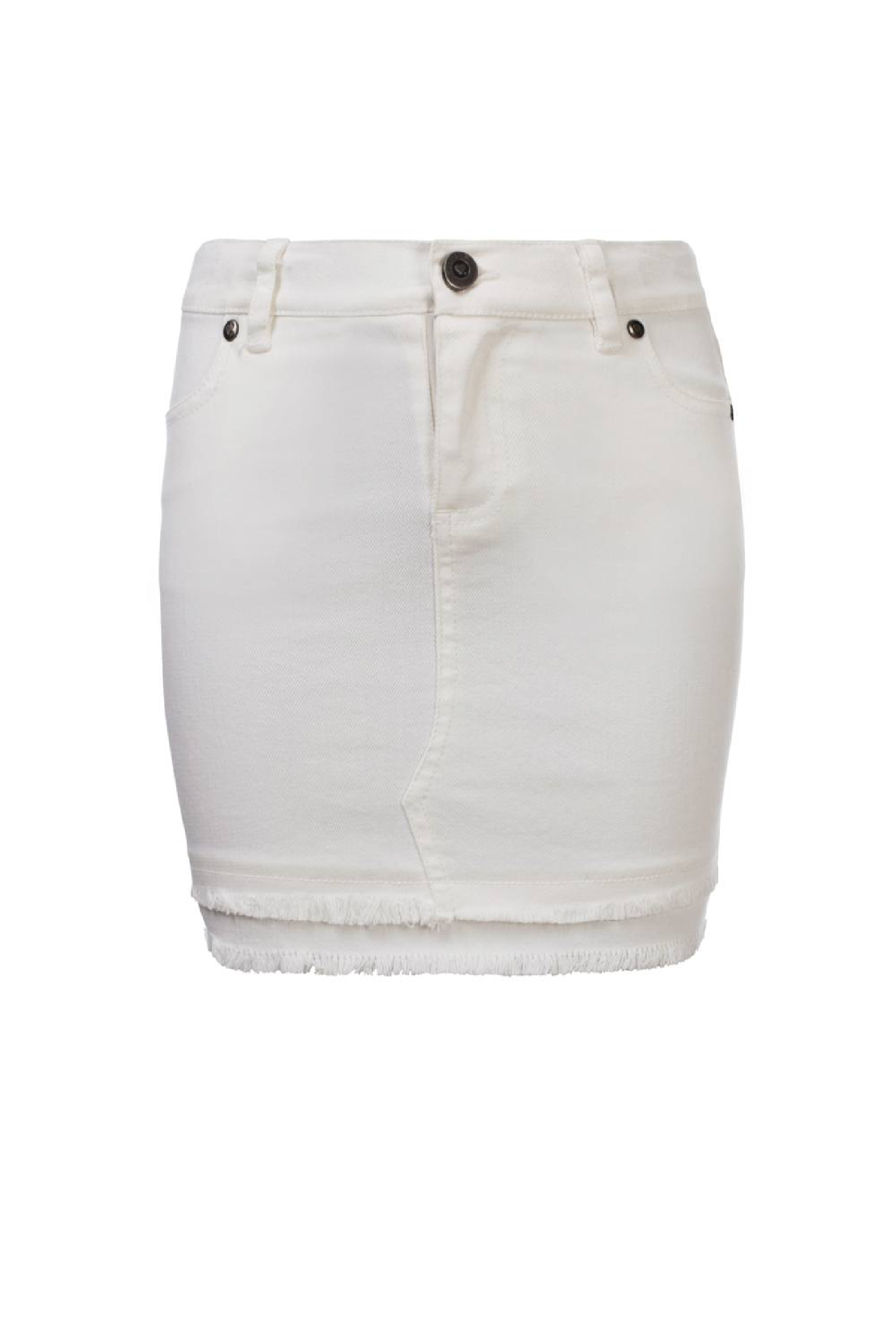 Meisjes Girls white denim skirt van Looxs Revol. in de kleur Off White in maat 164.