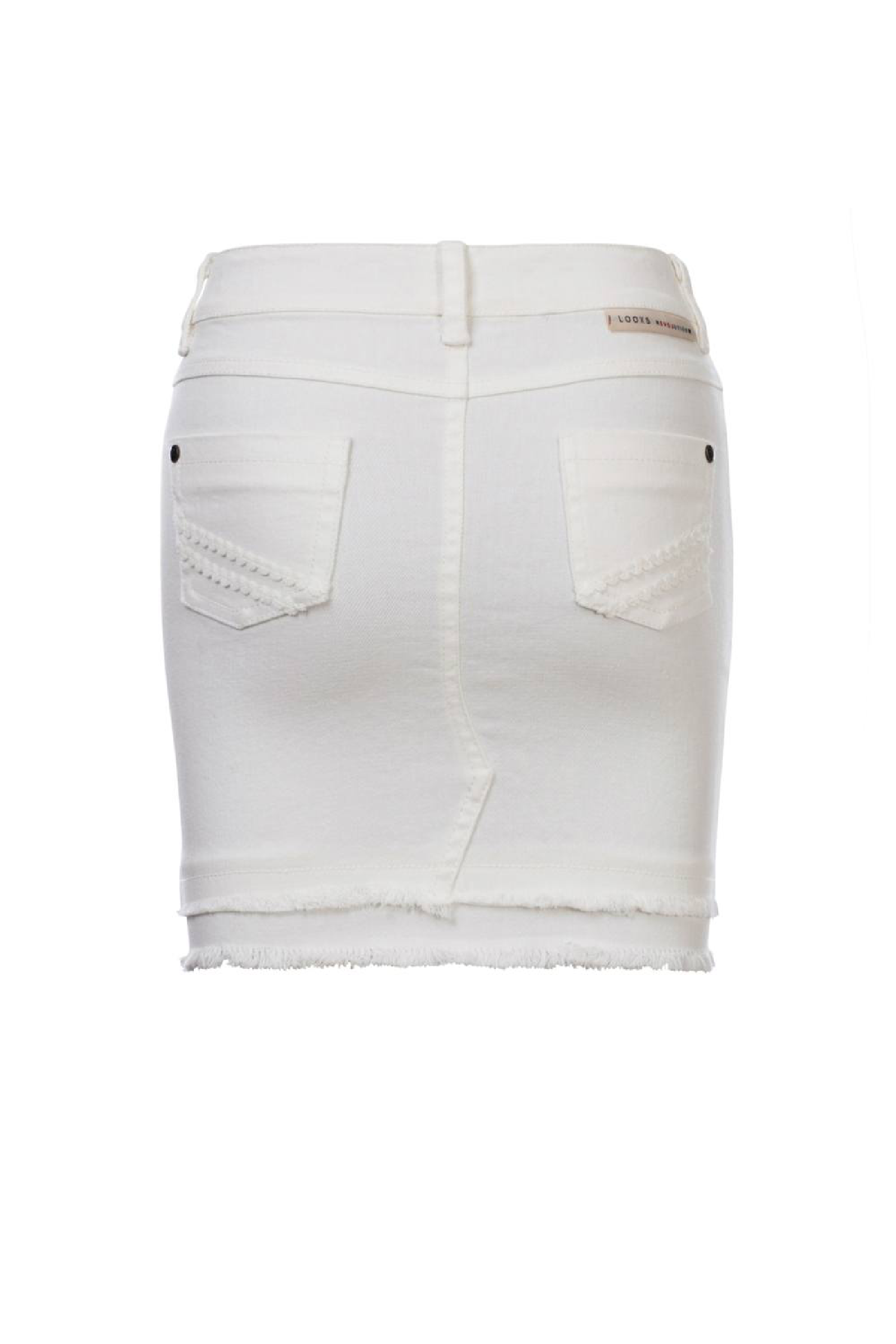 Meisjes Girls white denim skirt van Looxs Revol. in de kleur Off White in maat 164.