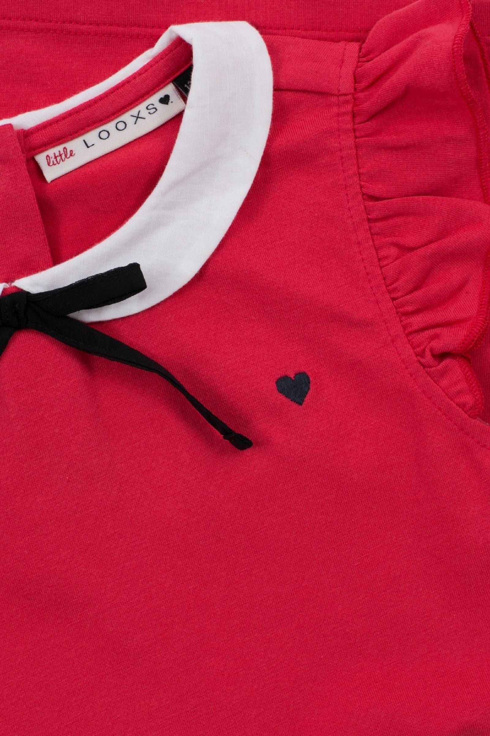 Meisjes Little top with collar van Little Looxs in de kleur Rose in maat 128.