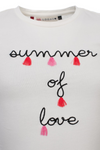 Meisjes Little t-shirt Summer of Love van Little Looxs in de kleur Off White in maat 128.