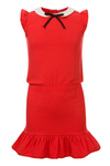Meisjes Little dress with collar van Little Looxs in de kleur Rose in maat 128.
