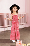 Meisjes Little woven long dress van Little Looxs in de kleur Floral Ao in maat 128.
