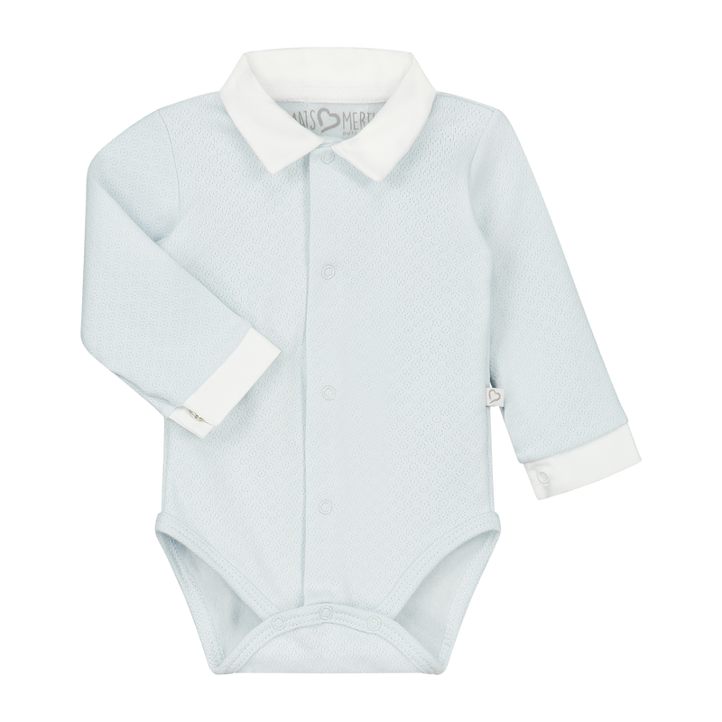 Mats&Merthe Romper lange mouw met kraagje Newborn