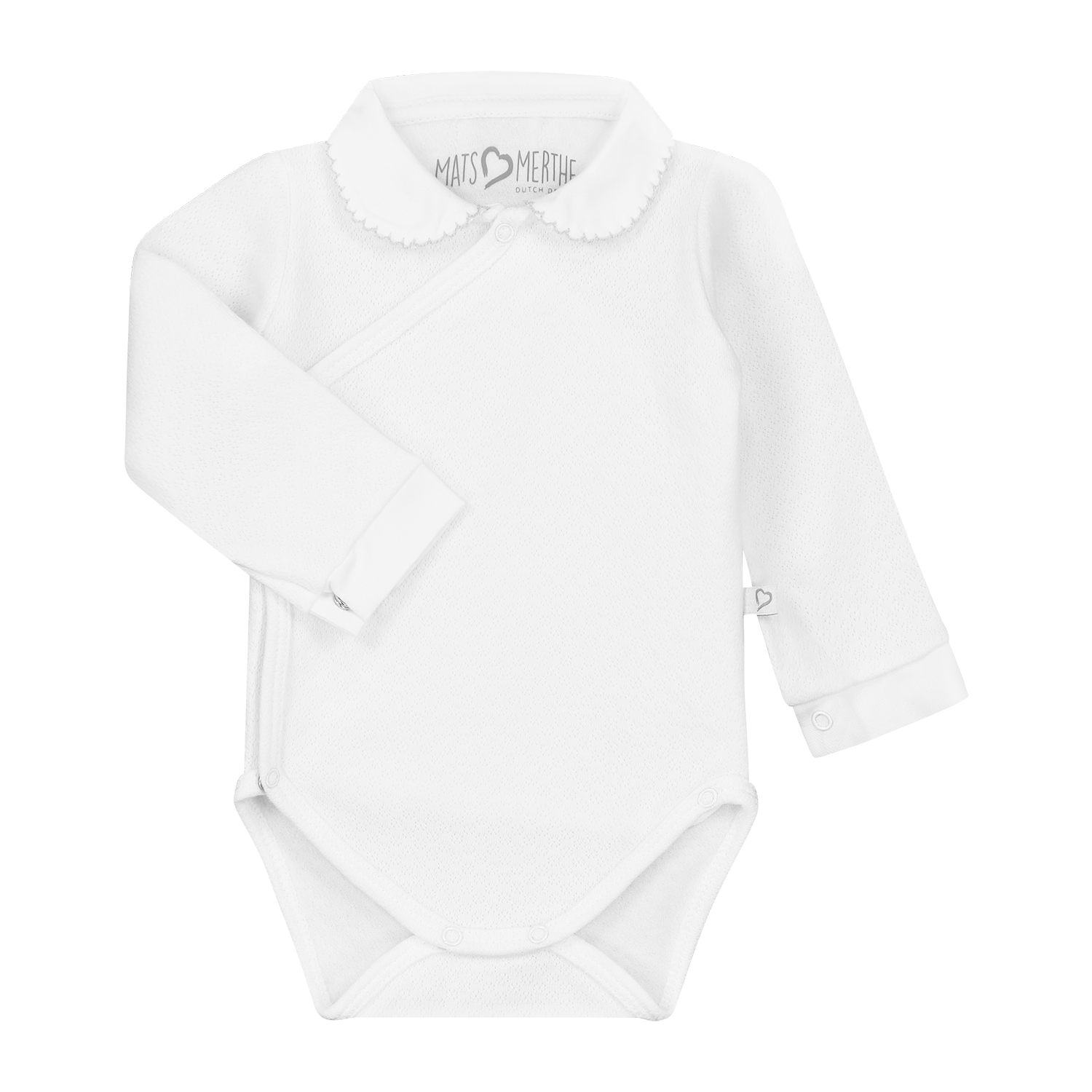 Mats&Merthe Romper lange mouw met kraagje Newborn