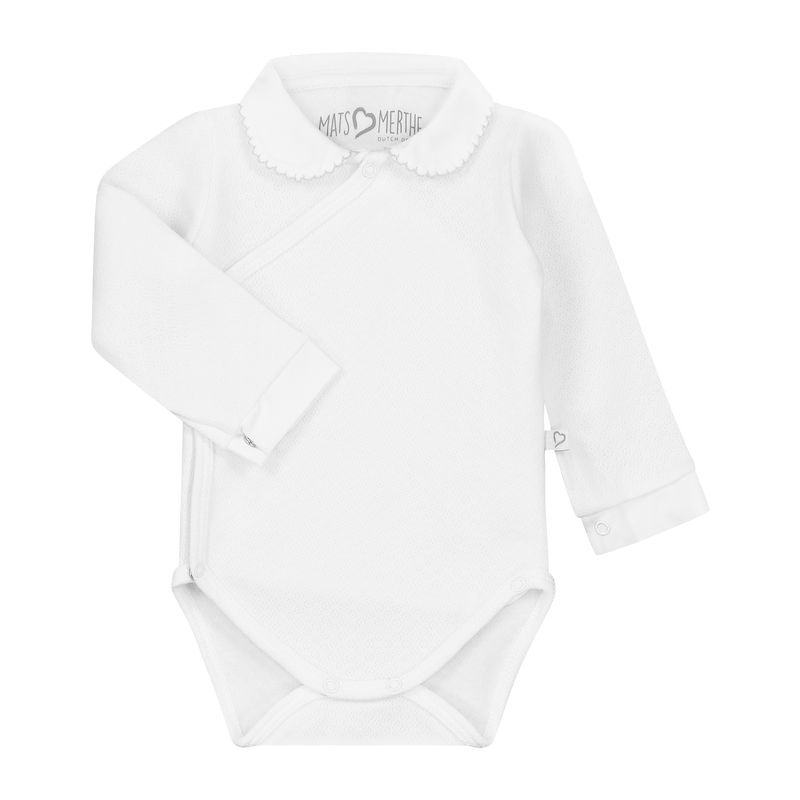 Mats&Merthe Romper lange mouw met kraagje Newborn