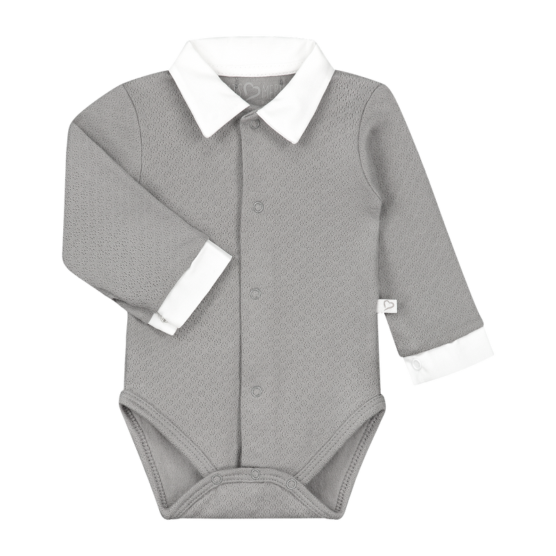 Mats&Merthe Romper lange mouw met kraagje Newborn